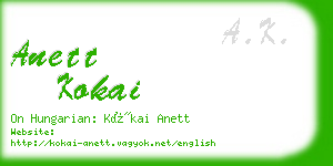 anett kokai business card